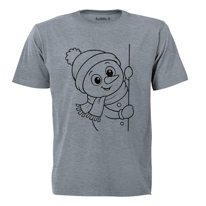 Peeking Snowman - Kids T-Shirt - BuyAbility South Africa