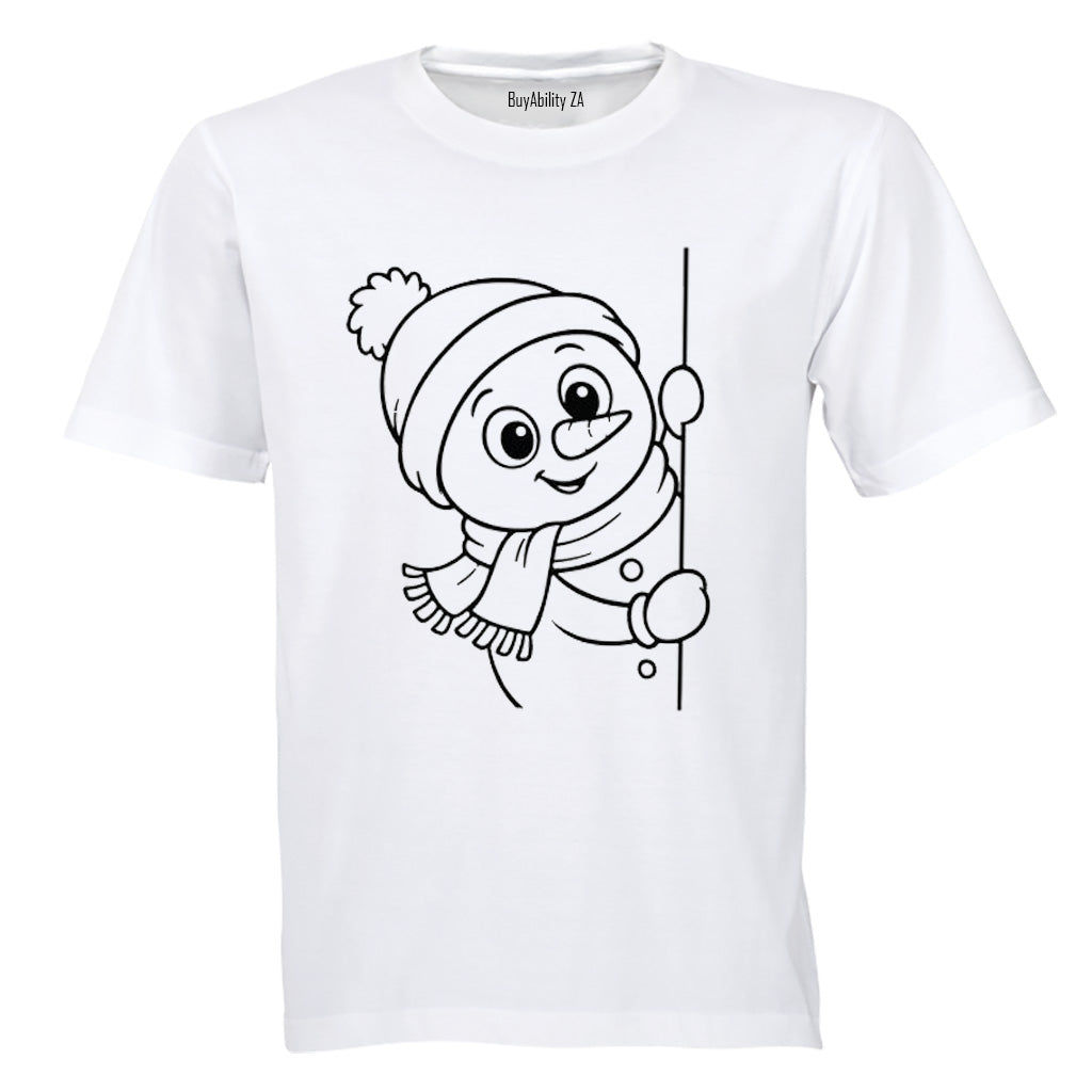 Peeking Snowman - Kids T-Shirt - BuyAbility South Africa