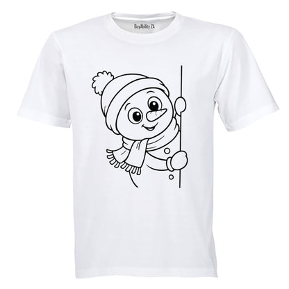 Peeking Snowman - Kids T-Shirt - BuyAbility South Africa