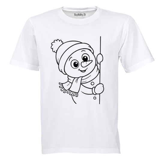 Peeking Snowman - Kids T-Shirt - BuyAbility South Africa