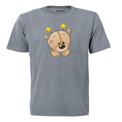 Peeking Teddy - Stars - Kids T-Shirt