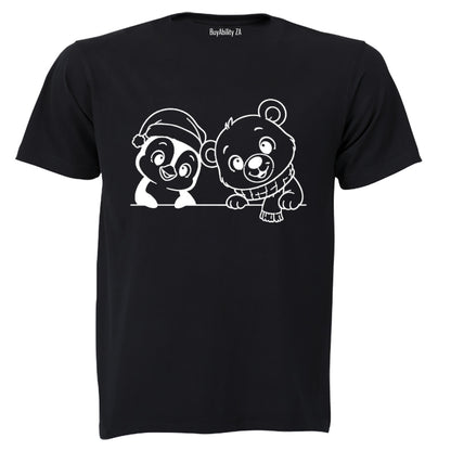 Peeking Christmas Snow Friends - Kids T-Shirt - BuyAbility South Africa