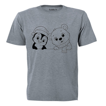 Peeking Christmas Snow Friends - Kids T-Shirt - BuyAbility South Africa