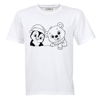 Peeking Christmas Snow Friends - Kids T-Shirt - BuyAbility South Africa