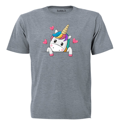Peeking Unicorn - Kids T-Shirt