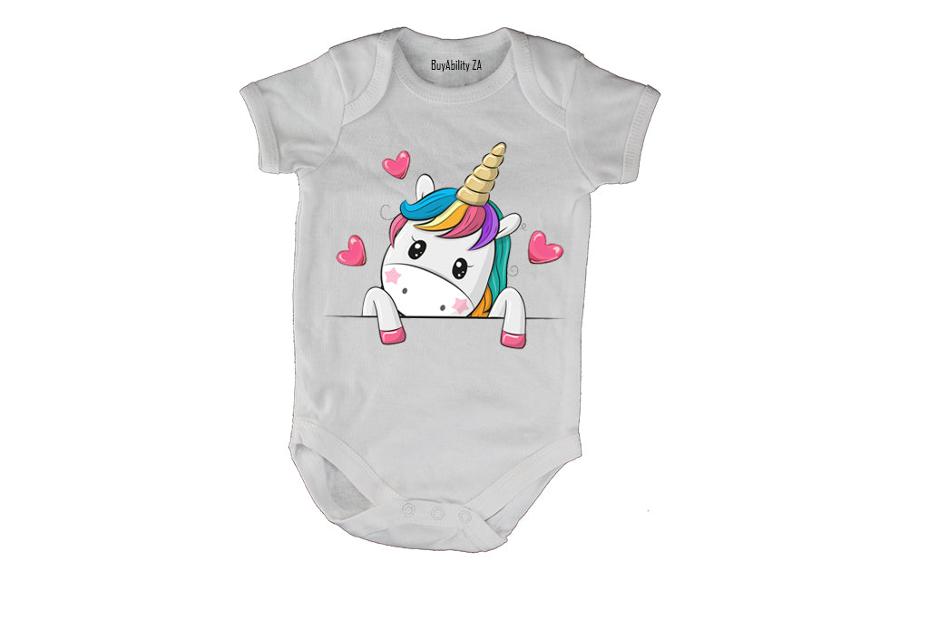Peeking Unicorn - Baby Grow