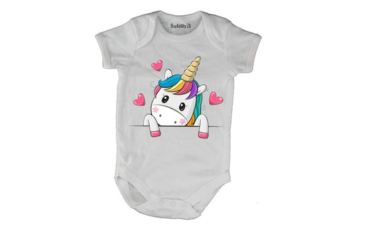 Peeking Unicorn - Baby Grow