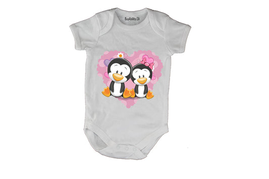 Penguin Valentine Couple - Baby Grow