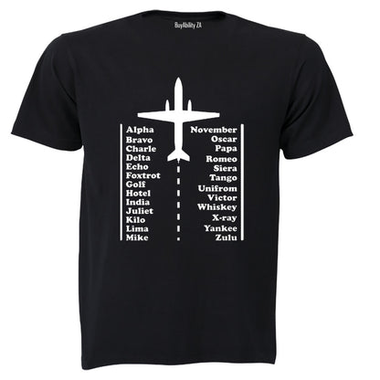 Pilot Alphabet Code - Adults - T-Shirt - BuyAbility