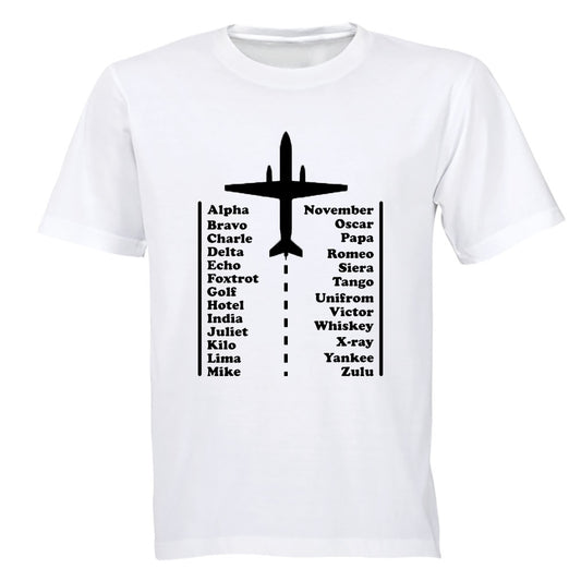 Pilot Alphabet Code - Adults - T-Shirt - BuyAbility South Africa
