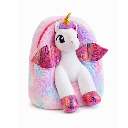 Magical Unicorn Plush Backpack - Pink