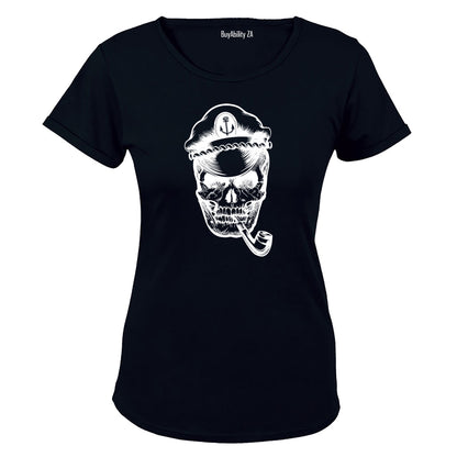 Pipe Skull Captain - Halloween - Ladies - T-Shirt