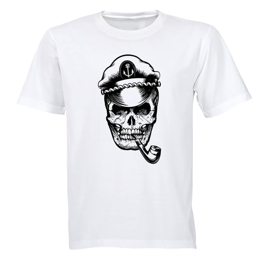Pipe Skull Captain - Halloween - Adults - T-Shirt - BuyAbility South Africa