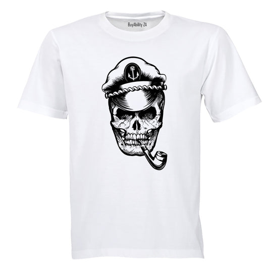 Pipe Skull Captain - Halloween - Adults - T-Shirt