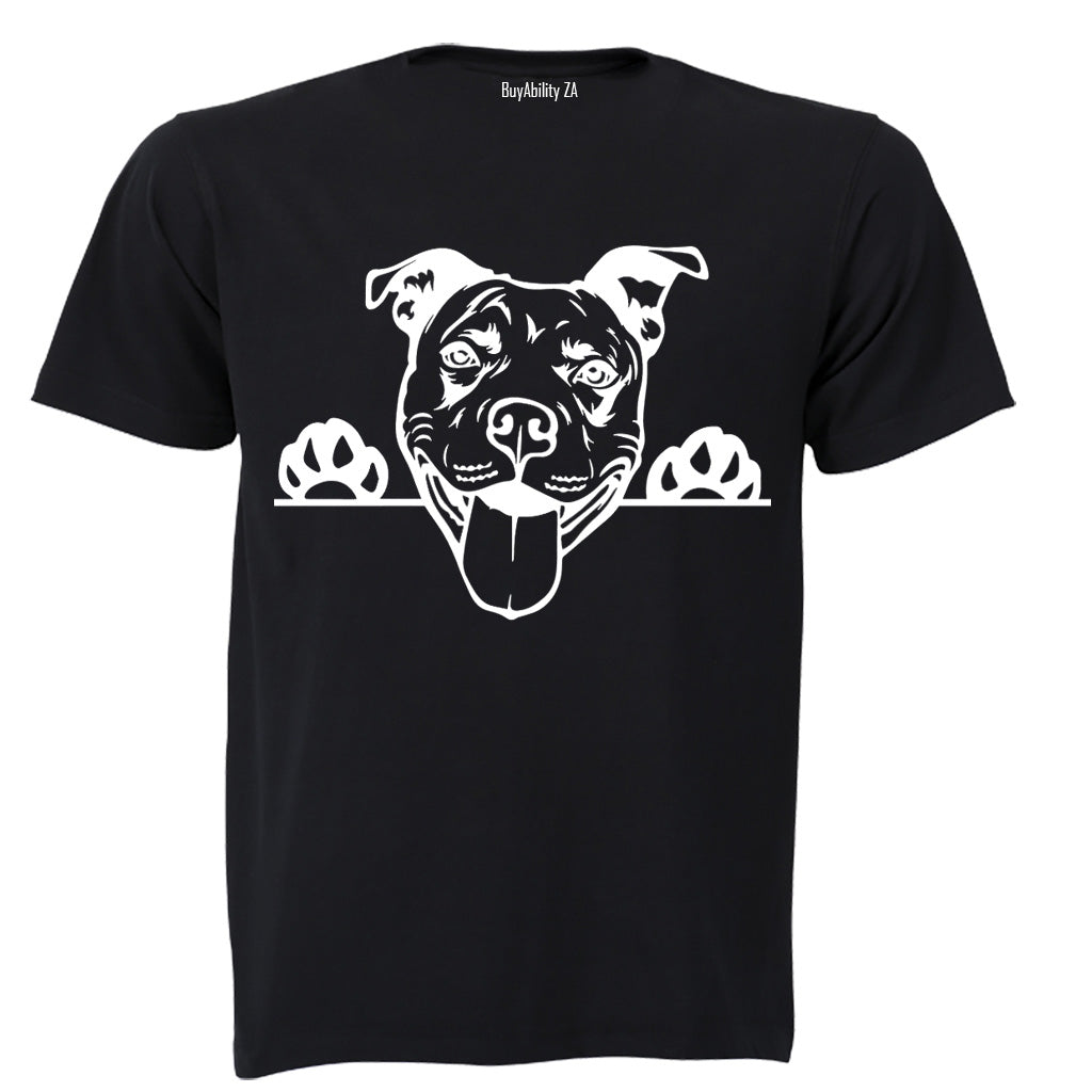 Pitbull - Peeking Dog - Adults - T-Shirt