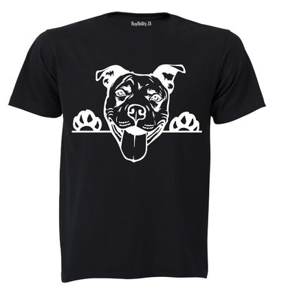 Pitbull - Peeking Dog - Adults - T-Shirt