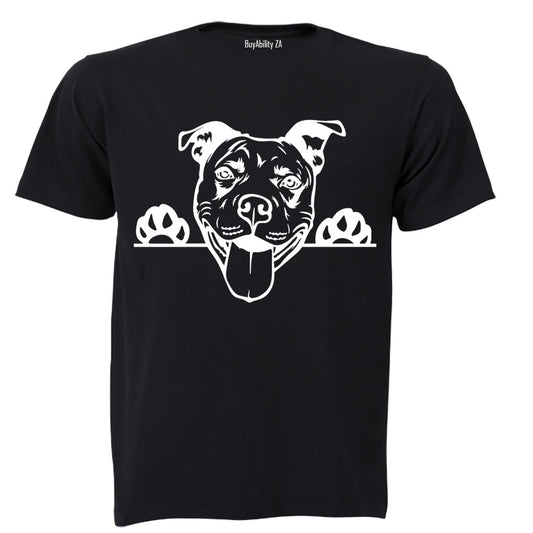 Pitbull - Peeking Dog - Adults - T-Shirt