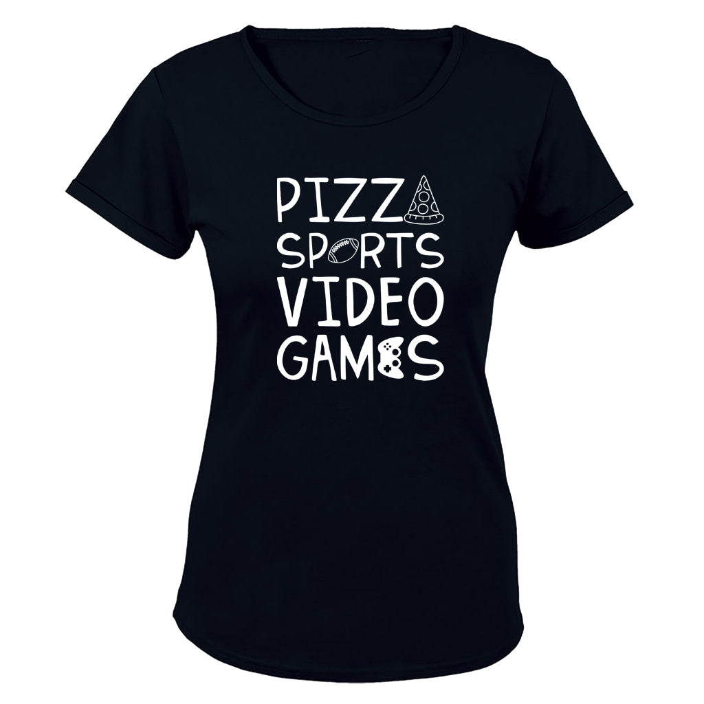 Pizza. Sport. Gamer - Ladies - T-Shirt - BuyAbility South Africa