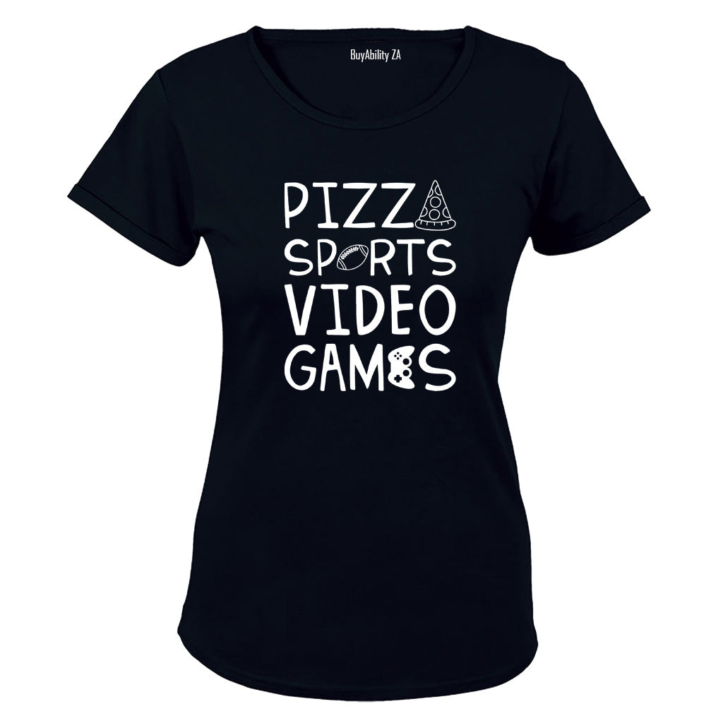 Pizza. Sport. Gamer - Ladies - T-Shirt