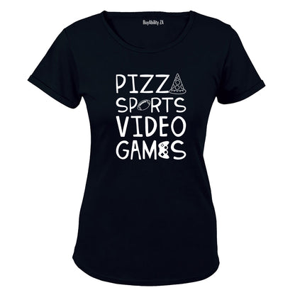Pizza. Sport. Gamer - Ladies - T-Shirt