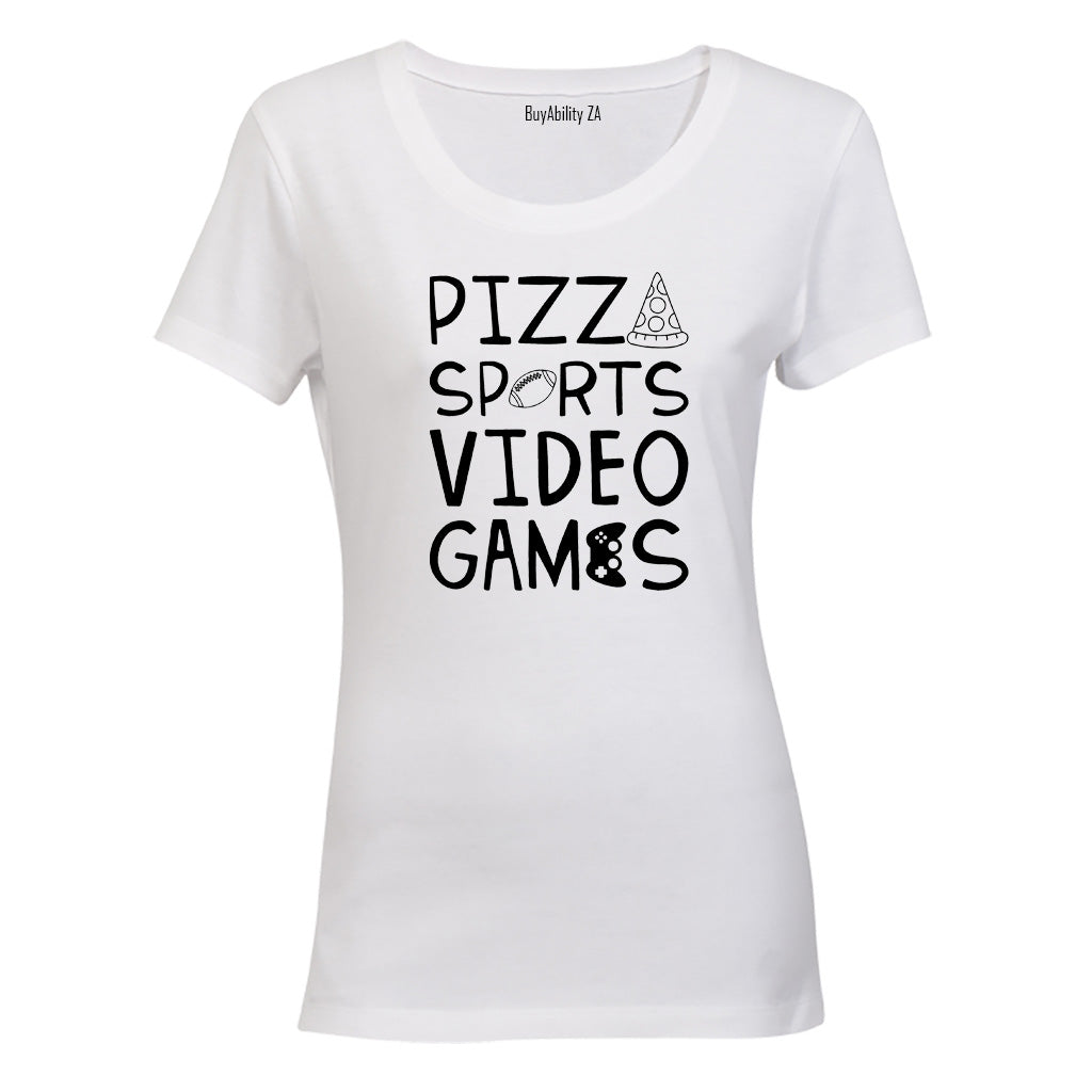 Pizza. Sport. Gamer - Ladies - T-Shirt