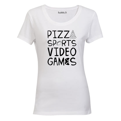 Pizza. Sport. Gamer - Ladies - T-Shirt