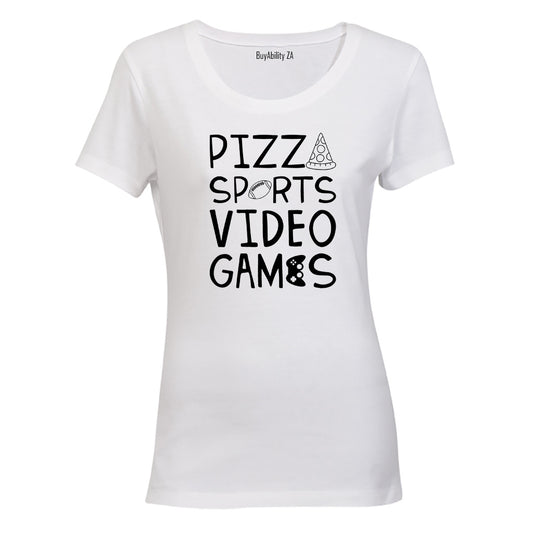 Pizza. Sport. Gamer - Ladies - T-Shirt