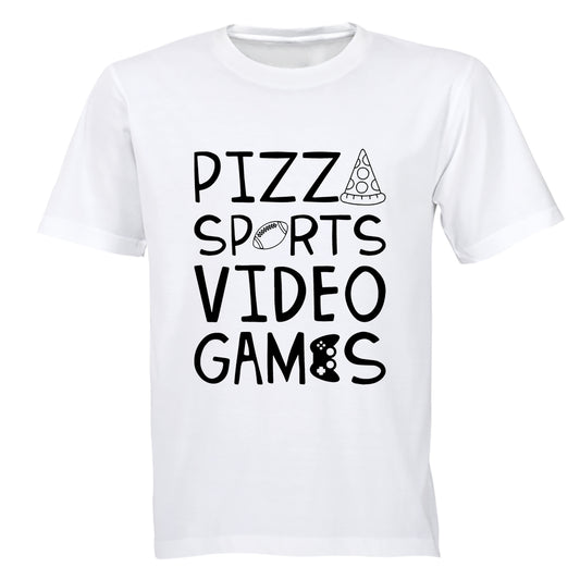 Pizza. Sport. Gamer - Kids T-Shirt - BuyAbility South Africa