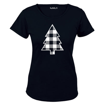 Plaid Christmas Tree - Ladies - T-Shirt