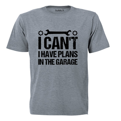 Plans In The Garage - Adults - T-Shirt