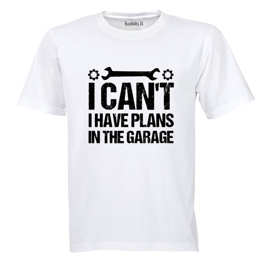 Plans In The Garage - Adults - T-Shirt
