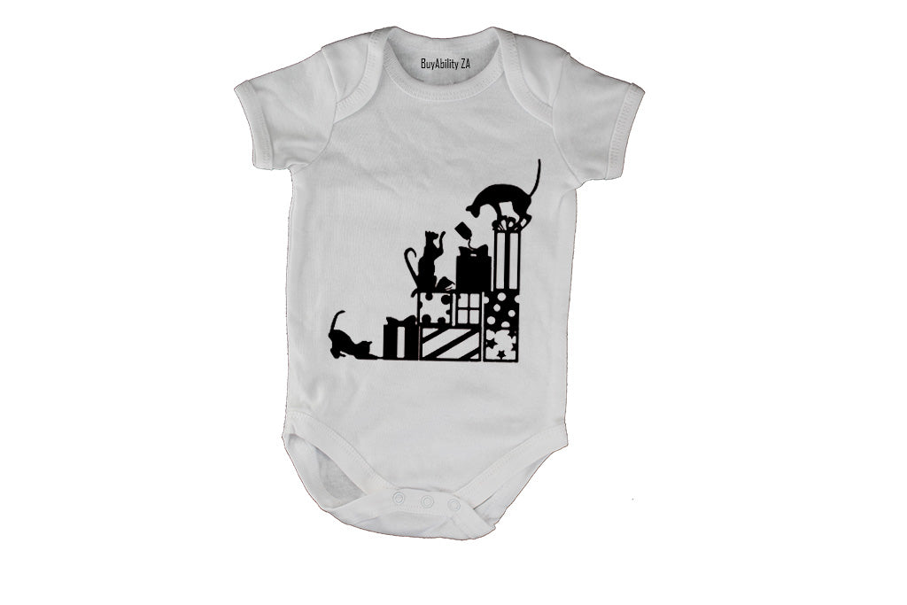 Playful Christmas Cats - Baby Grow