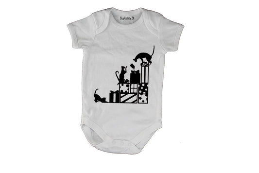 Playful Christmas Cats - Baby Grow
