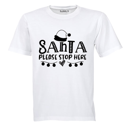 Please Stop Here Santa - Christmas - Kids T-Shirt
