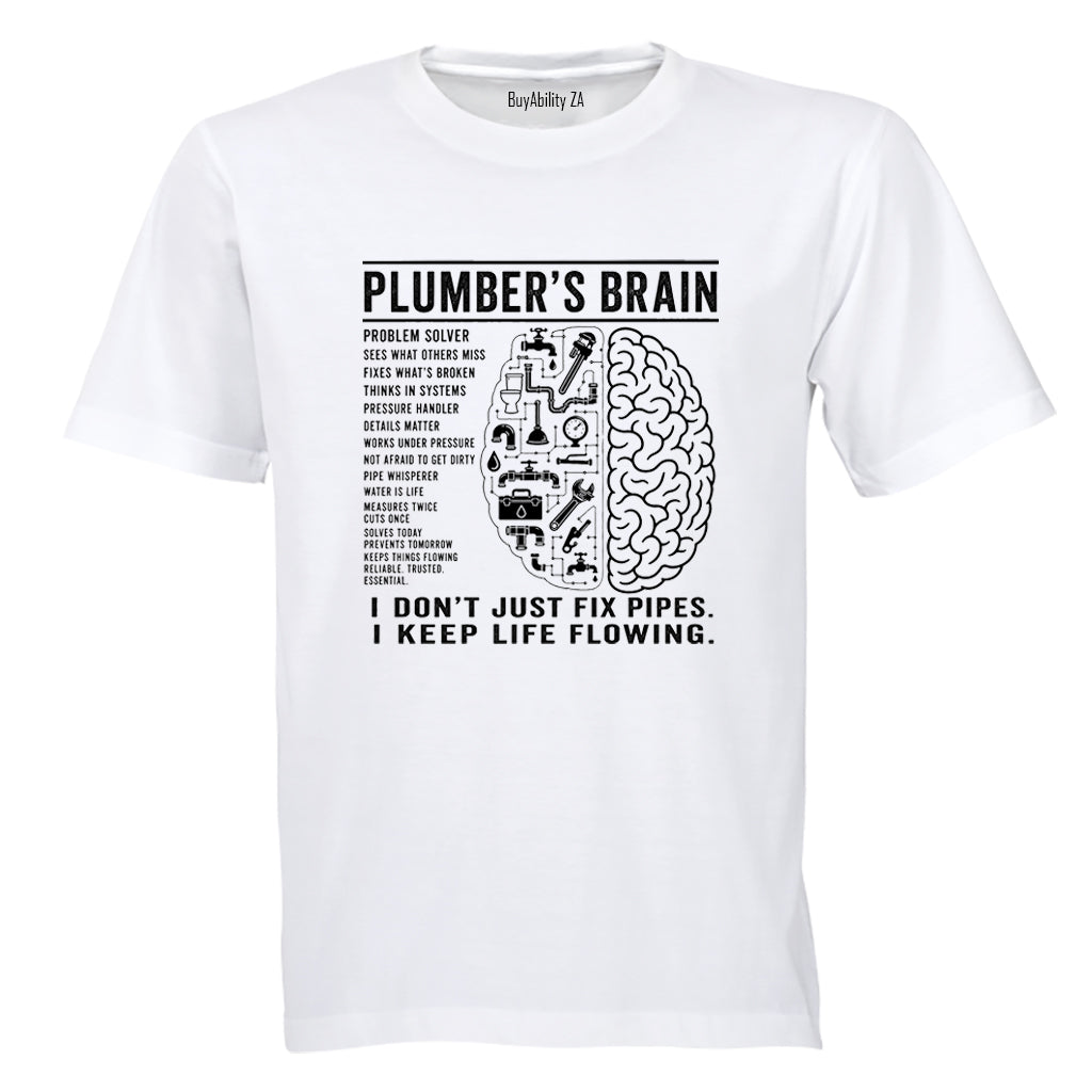 Plumber's Brain - Adults - T-Shirt - BuyAbility South Africa