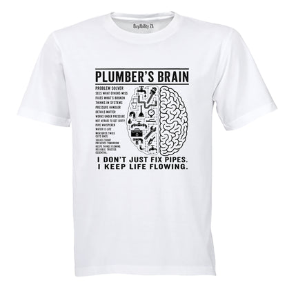 Plumber's Brain - Adults - T-Shirt - BuyAbility South Africa