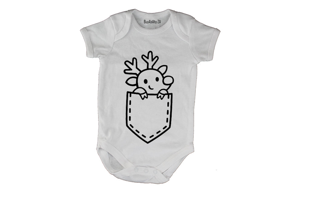 Pocket Reindeer - Christmas - Baby Grow