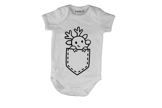 Pocket Reindeer - Christmas - Baby Grow