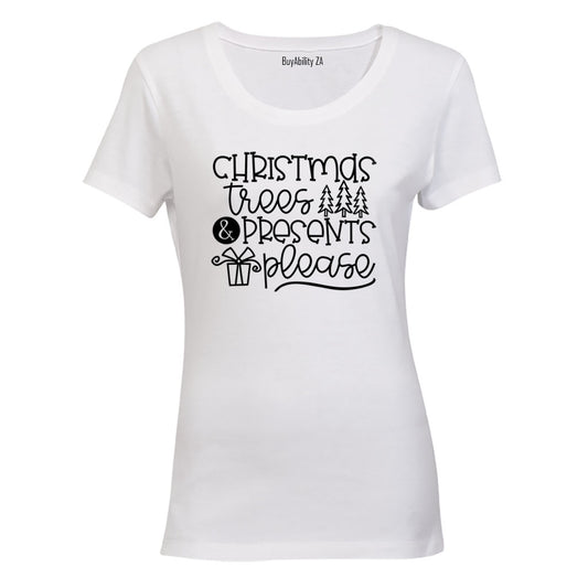 Presents Please - Christmas - Ladies - T-Shirt