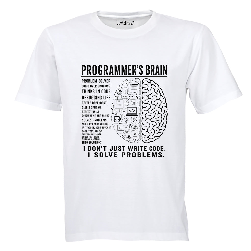 Programmer's Brain - Adults - T-Shirt - BuyAbility South Africa