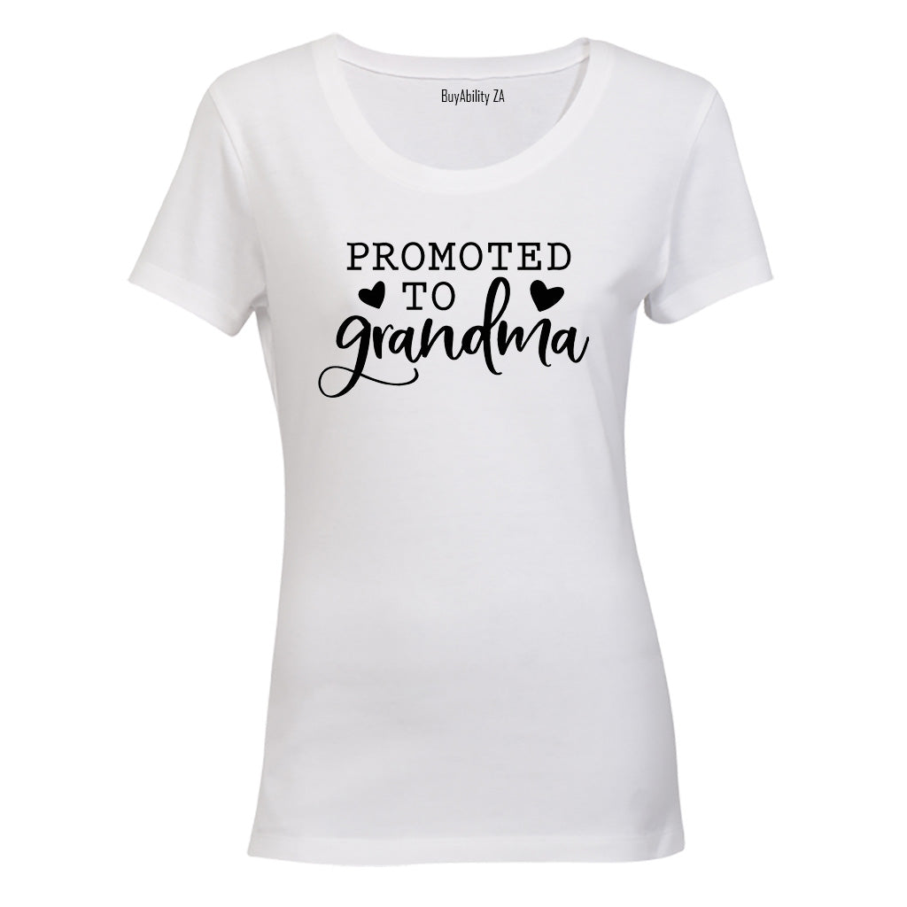 Promoted to Grandma - Hearts - Ladies - T-Shirt