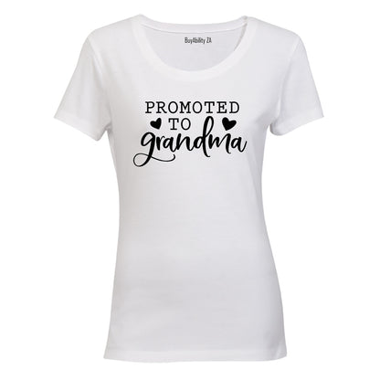 Promoted to Grandma - Hearts - Ladies - T-Shirt