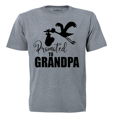 Promoted to Grandpa - Stork - Adults - T-Shirt
