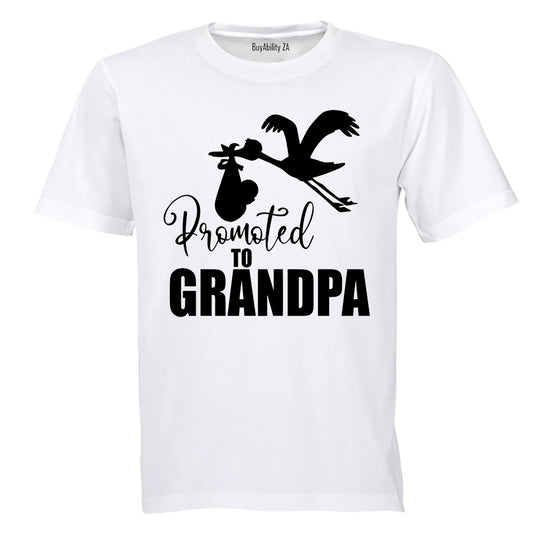 Promoted to Grandpa - Stork - Adults - T-Shirt