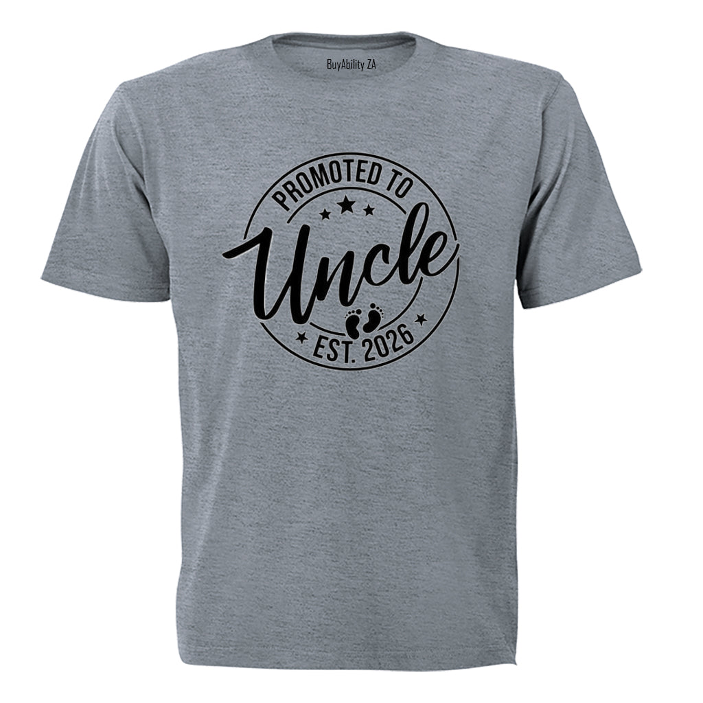 Promoted to Uncle 2026 - Adults - T-Shirt - BuyAbility South Africa