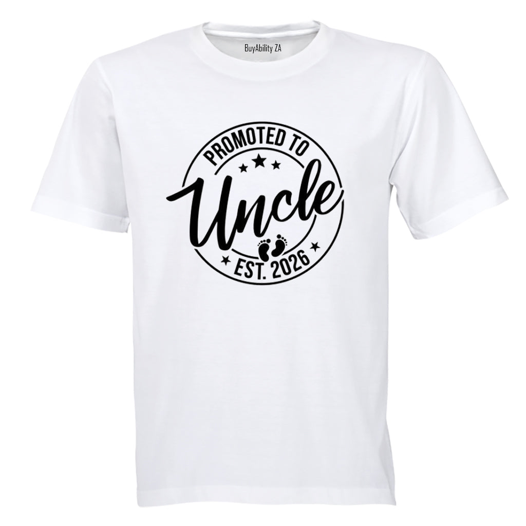 Promoted to Uncle 2026 - Adults - T-Shirt - BuyAbility South Africa