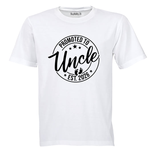 Promoted to Uncle 2026 - Adults - T-Shirt - BuyAbility South Africa