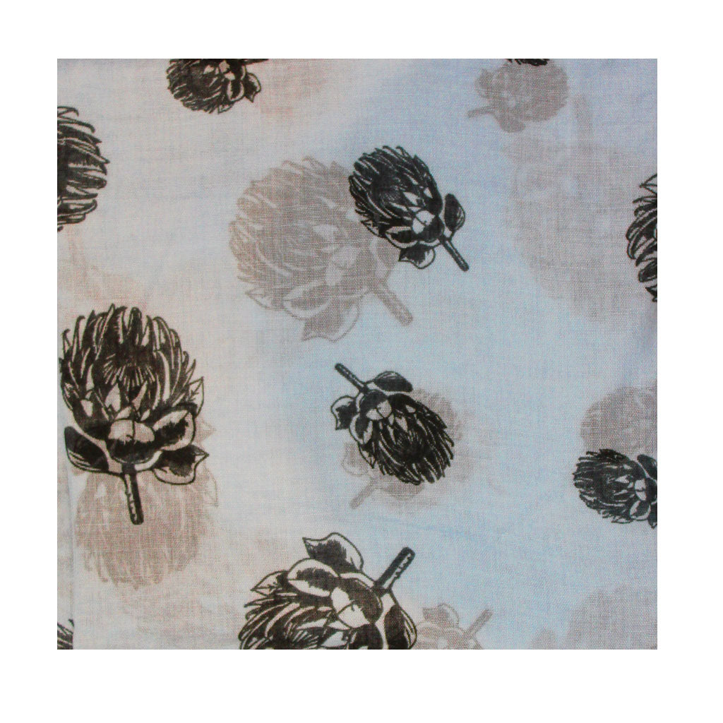 Light Blue - Protea Print Scarf