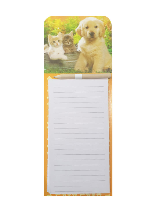 Pup & Kitten Friends - Magnetic Novelty Shopping List Pad With Pencil