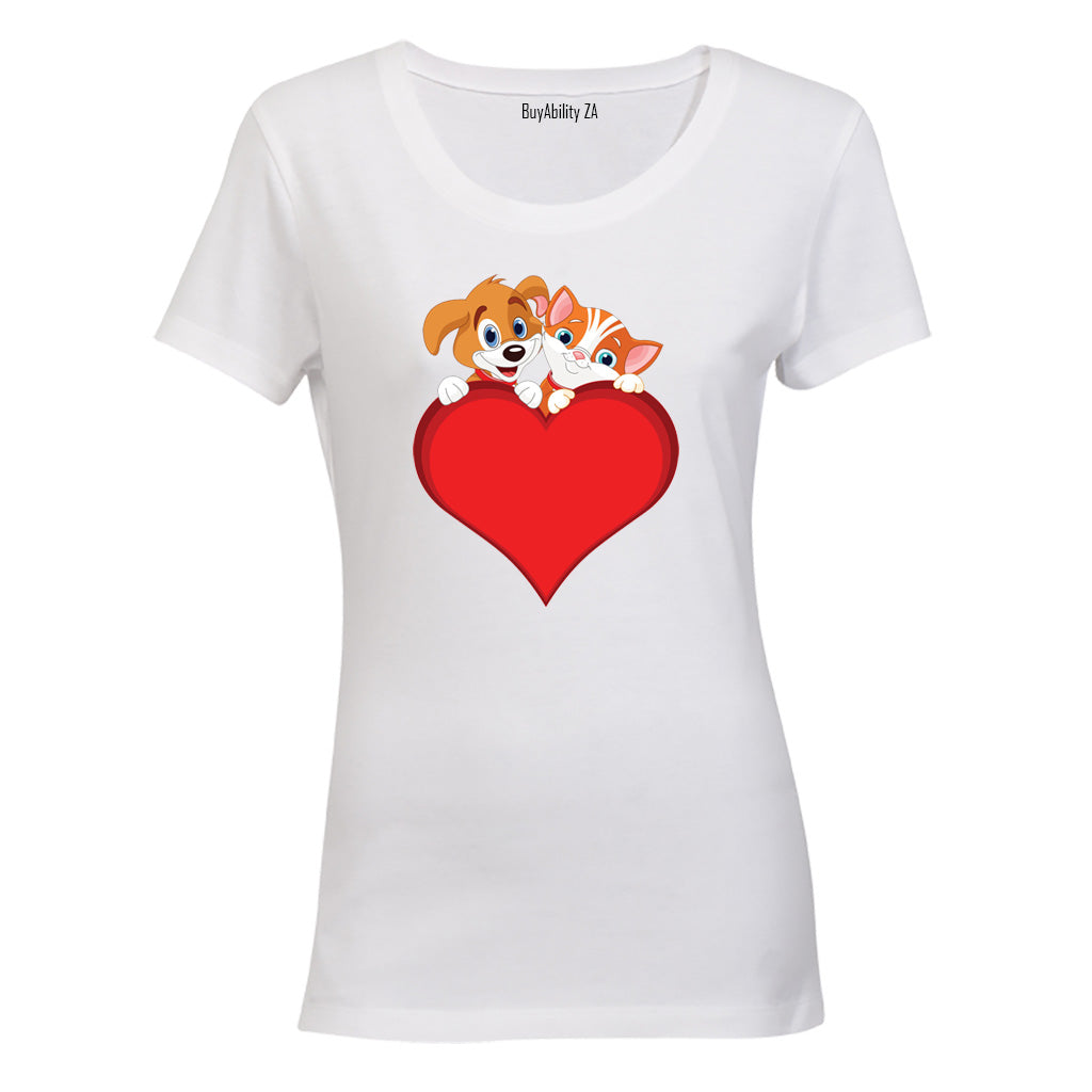 Puppy & Kitten Valentine - Ladies - T-Shirt